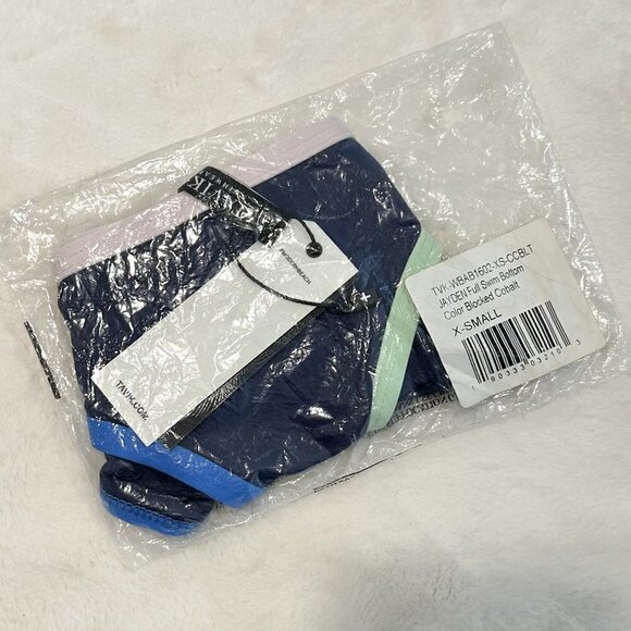 NWT Tavik Jayden Full Swim Bikini Bottom Color Blocked Cobalt - XS - Picture 6 of 8